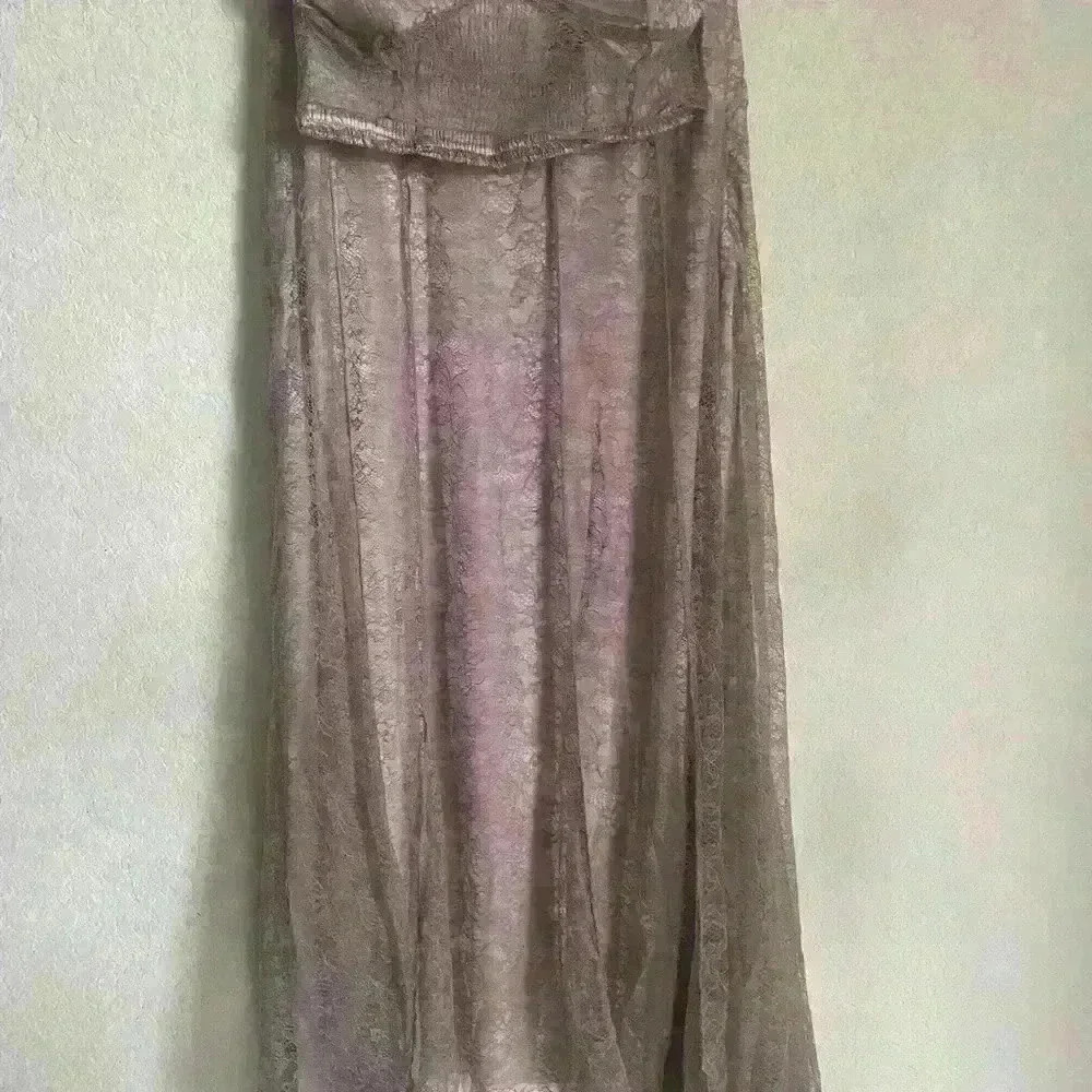 Free People Shape Up Your Set Boho Lace Sandy Pink Combo Fairy Maxi Skirt Size S - Picture 4 of 16